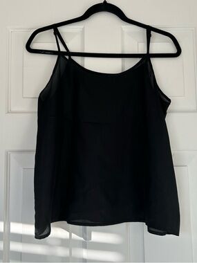 Eileen Fisher 100% Silk Black Women's Spaghetti Strap Top